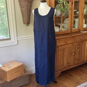Blue Sleeveless Scoop Neck Sundress